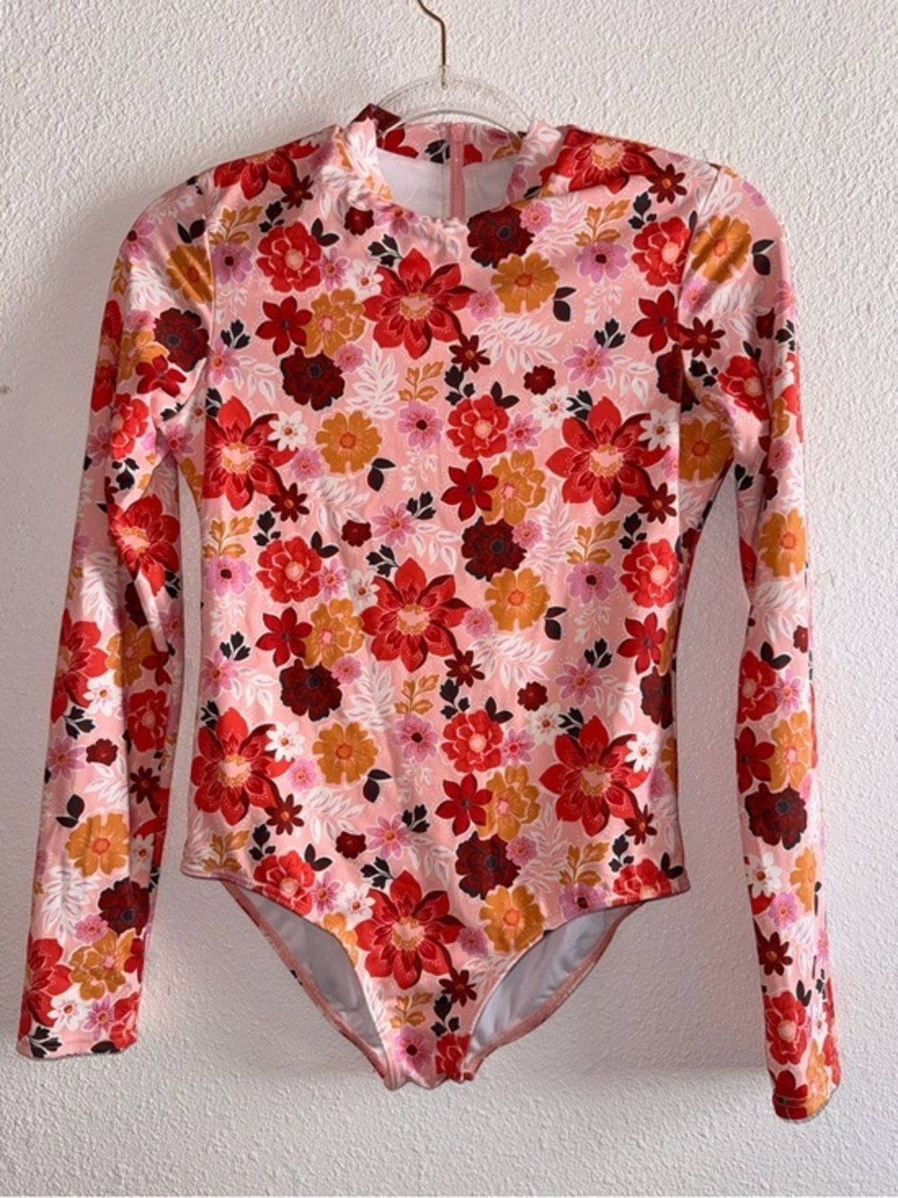 BILLABONG Kids' Wildflower Long Sleeve One-Piece Swimsuit Sz: 14